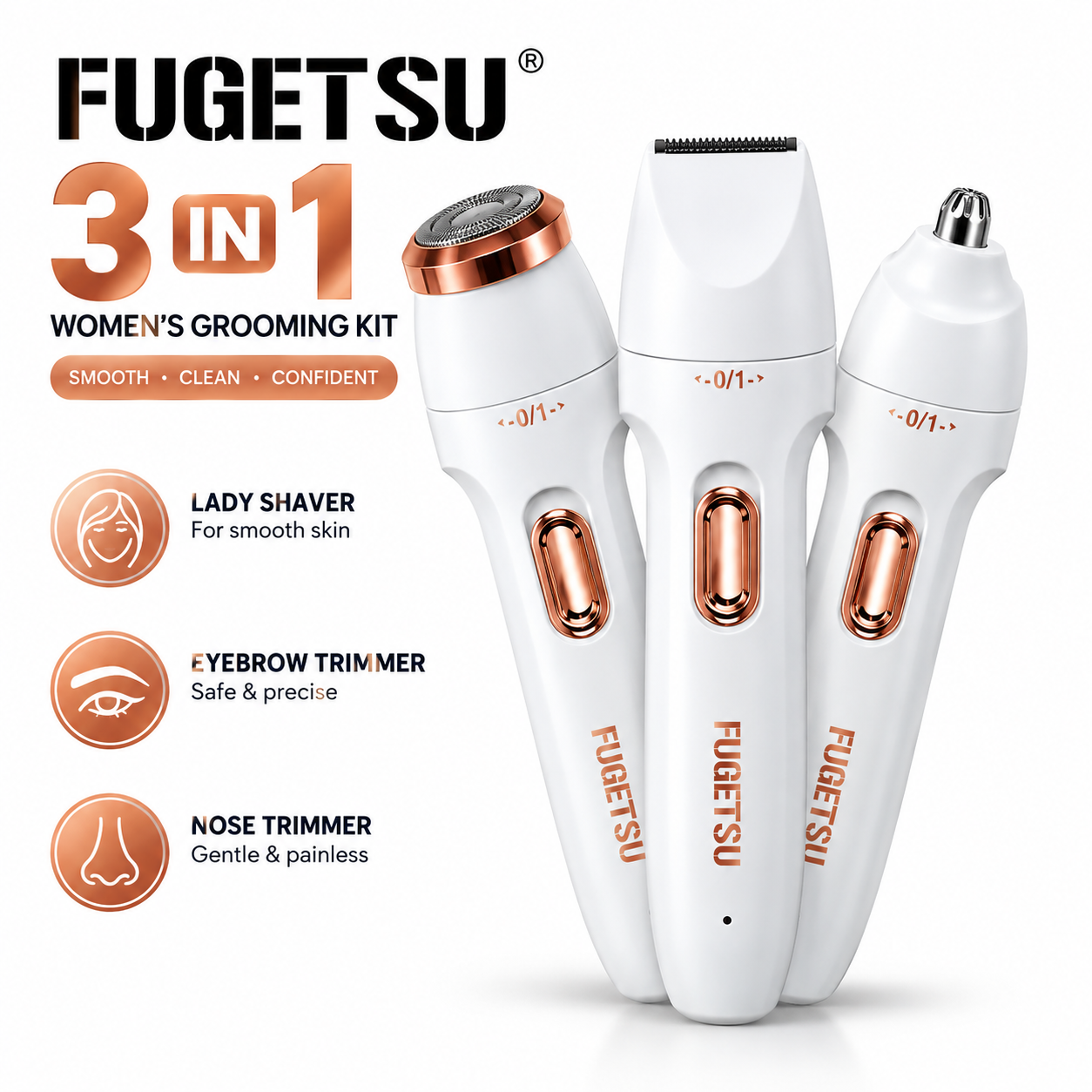 3 in 1 Rechargeable Women's Razor Eyebrow Trimmer