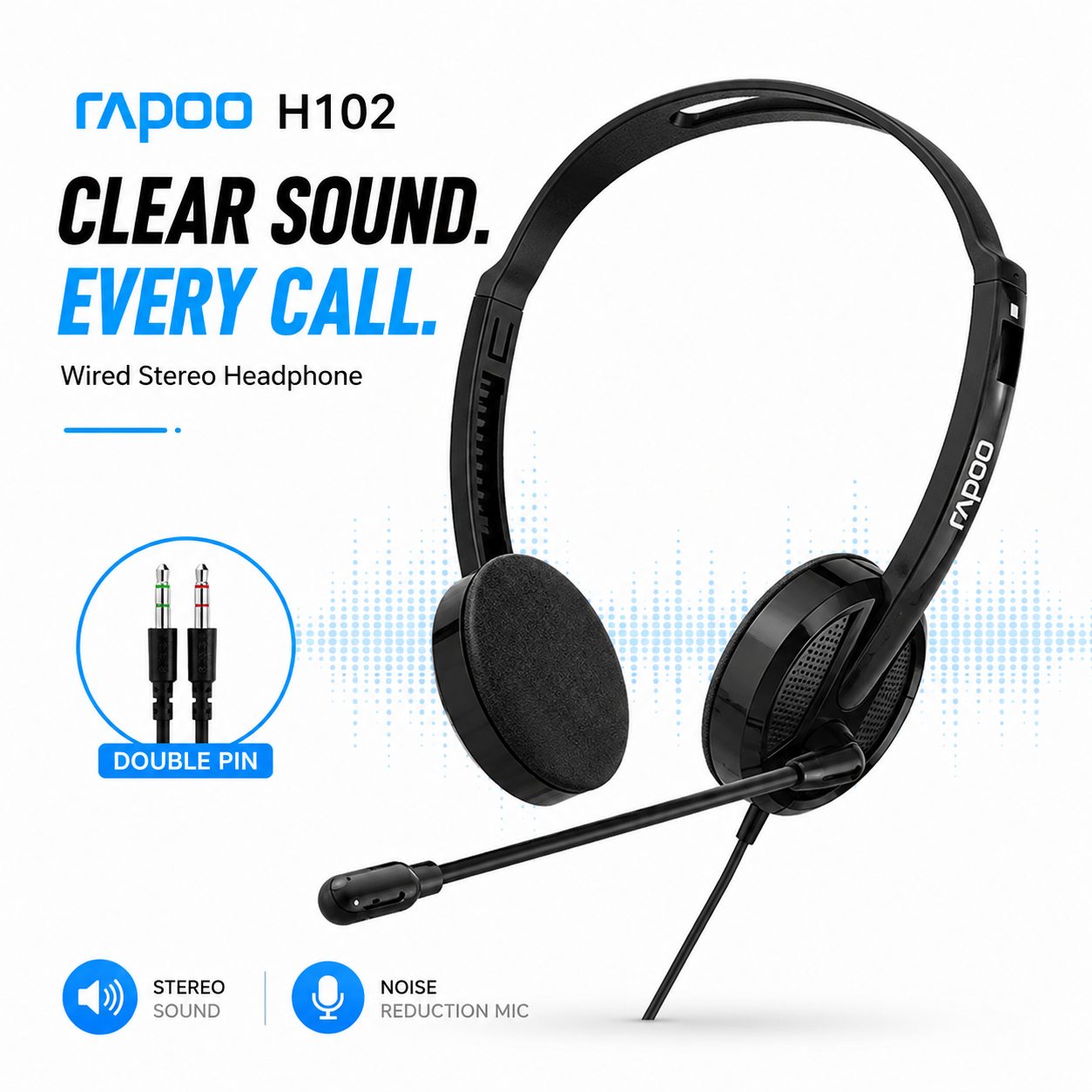Rapoo H102 Wired Stereo Headphone