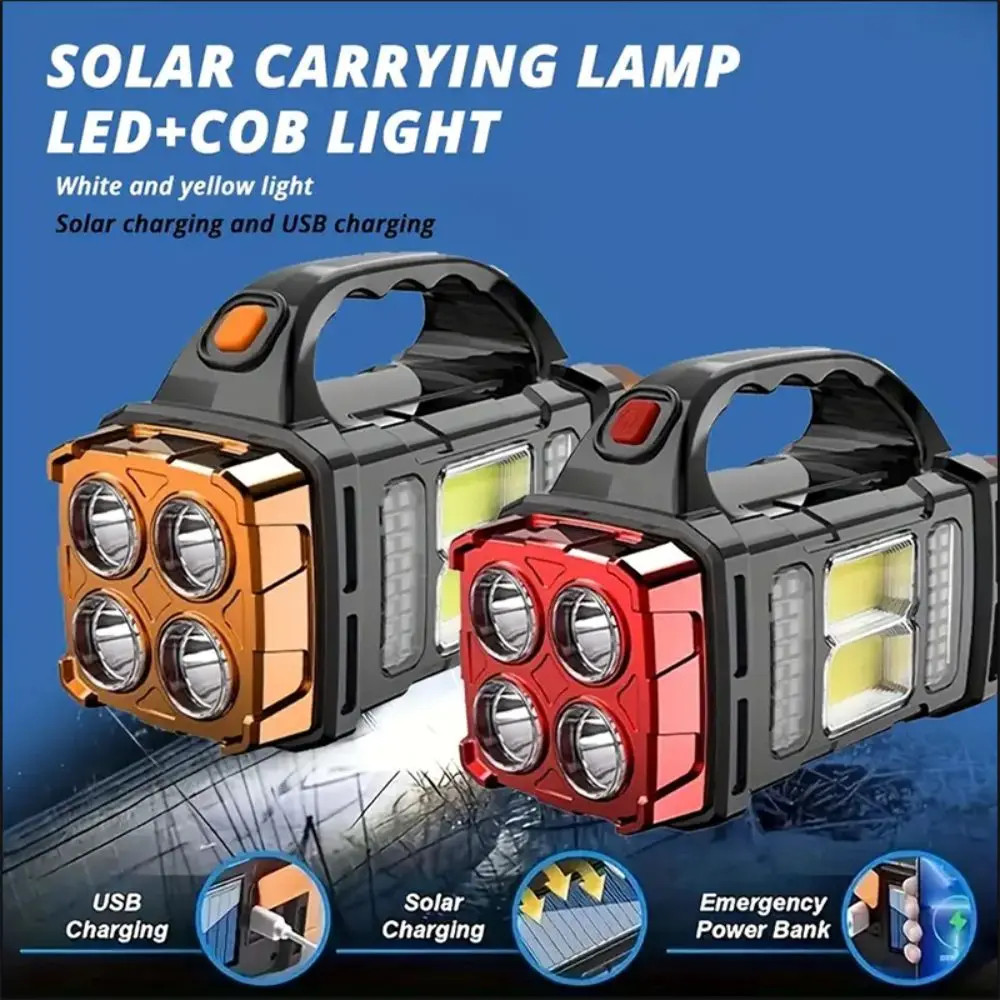 25W High Power COB Solar Searchlight USB Rechargeable Emergency Light