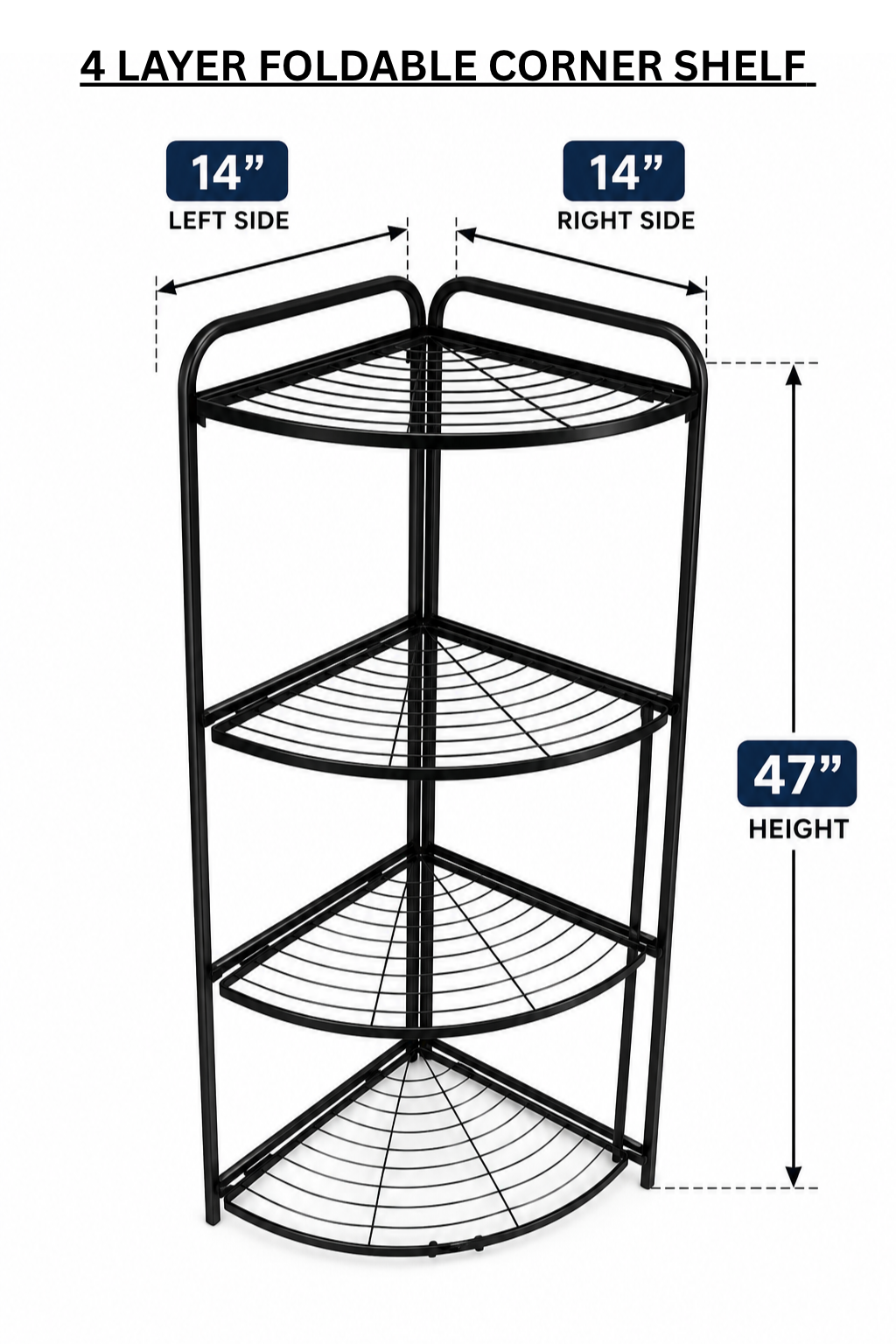 4 Layer Foldable Corner Shelves